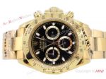 Replica Rolex Daytona Yellow Gold Black Face Watch 